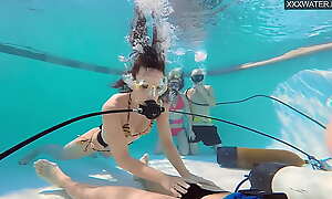 Group sex underwater with Eva Sasalka