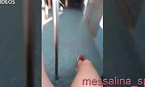 MESSALINA - LATINA MILF WITH NO PANTIES FLASHES HER WET SHAVED PUSSY TO A STRANGER IN THE SUBWAY WHILE HE WAS TAKING PICTURES