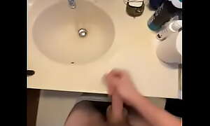 Fucking and cumming on the sink