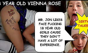 inchMr. Jon likes face fucking 18 year old girls cause they don't have a lot of experience.inch Teen newbie Vienna Rose talks dirty while sucking cock