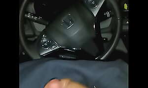 Small dick jerking off in the car