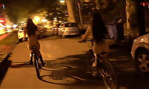Riding our bike naked through the streets of the city - Dollscult