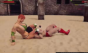 Aine O'Rackie VS Viktoria Iron (Naked Fighter 3D)