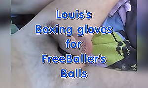 Testing my boxing gloves on Freeballer's balls